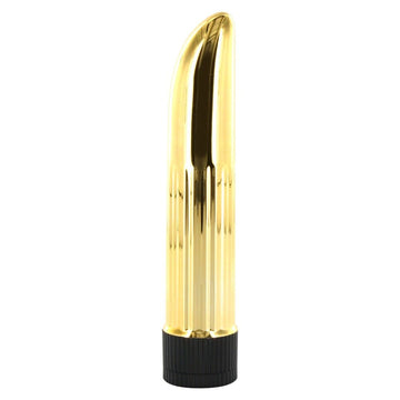 Lady Finger Mini Vibrator in gold by Seven Creations, showcasing sleek design and compact size for discreet pleasure.