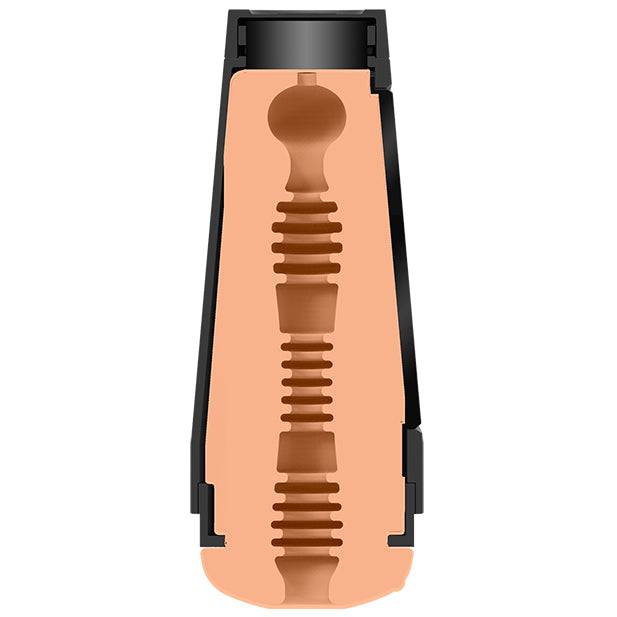 Doc Johnson Blair Williams Main Squeeze Masturbator featuring a realistic opening and textured interior for enhanced pleasure.