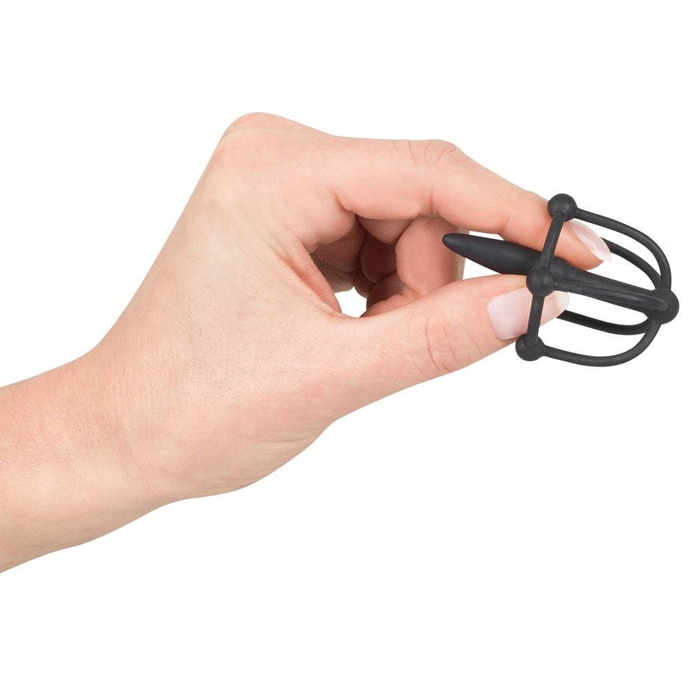 Silikon penis plug with glans cage by You2Toys, showcasing a sleek design and flexible material for comfort.