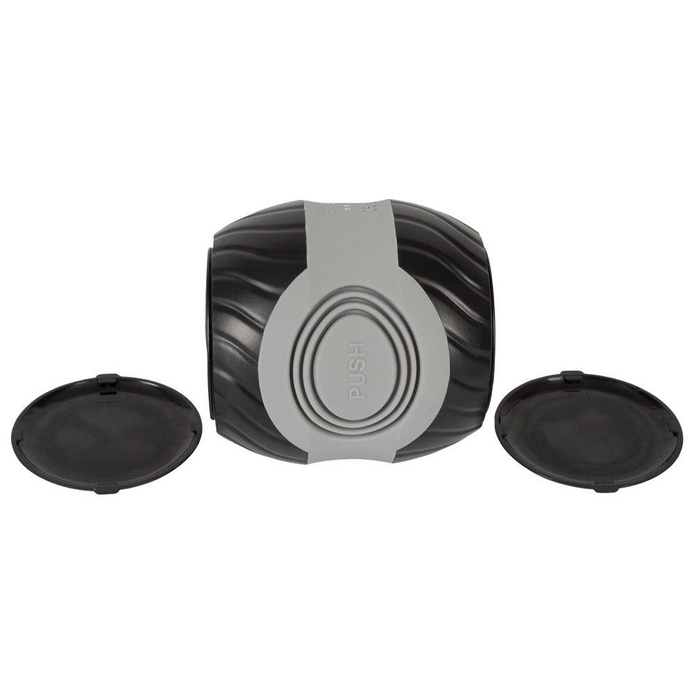 You2Toys vibrating and squeezable donut masturbator in soft, textured material with a unique design.