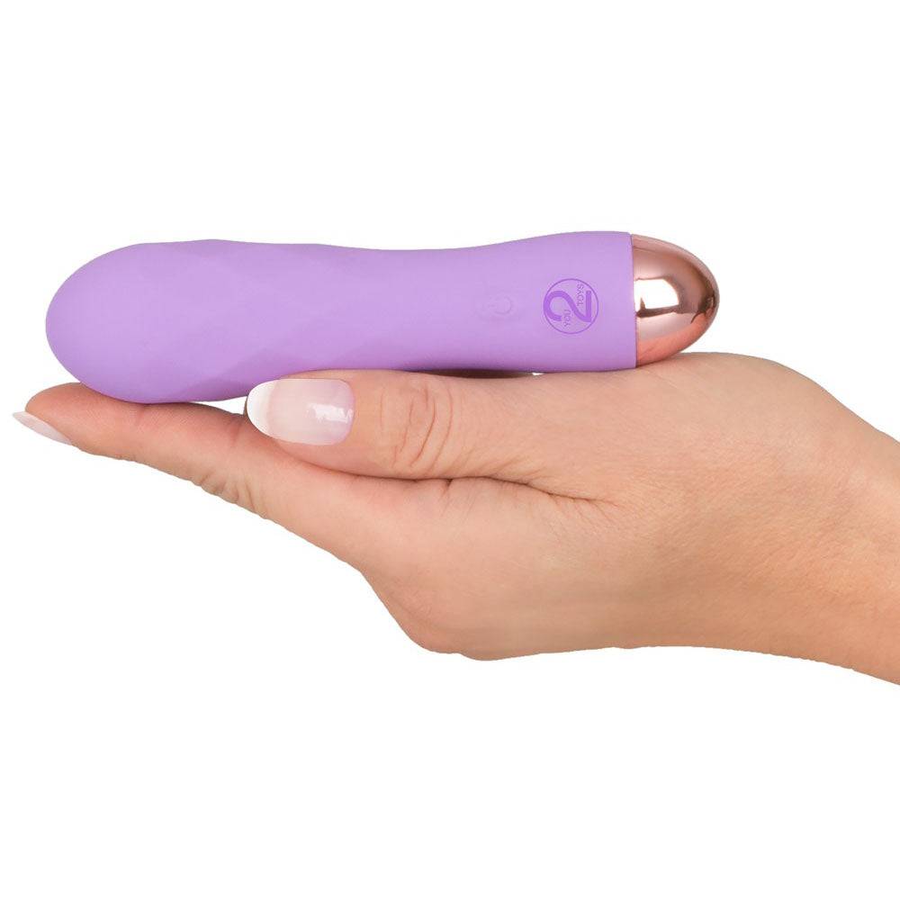 You2Toys Cuties Silk Touch rechargeable mini vibrator in purple, featuring a sleek design and smooth texture.