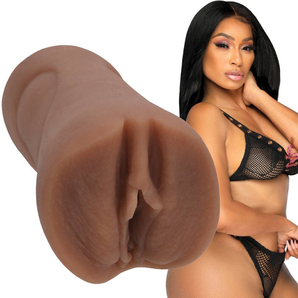 Doc Johnson Signature Strokers Karlie Redd Pocket Pussy, featuring realistic design and textured interior for enhanced pleasure.