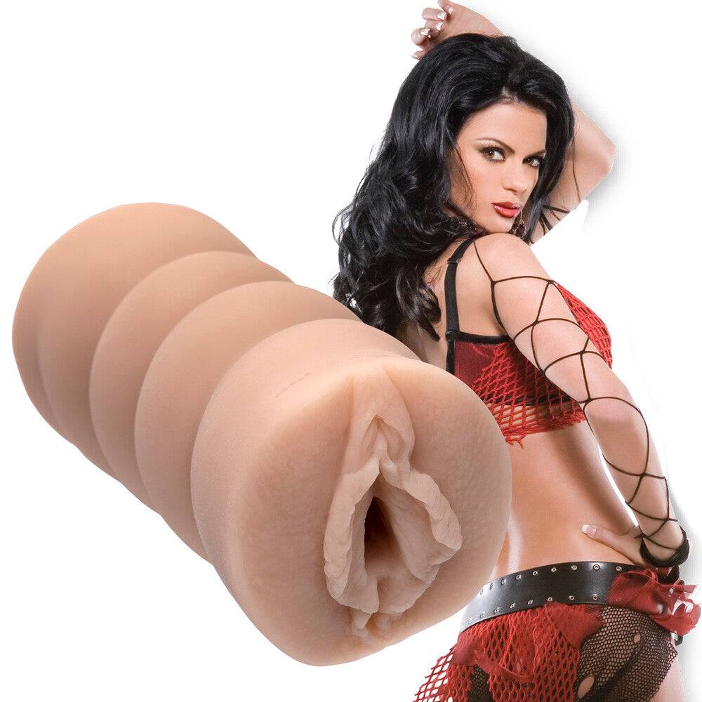 Doc Johnson St James Pocket Pussy Masturbator with realistic texture and compact design, shown in detailed view.