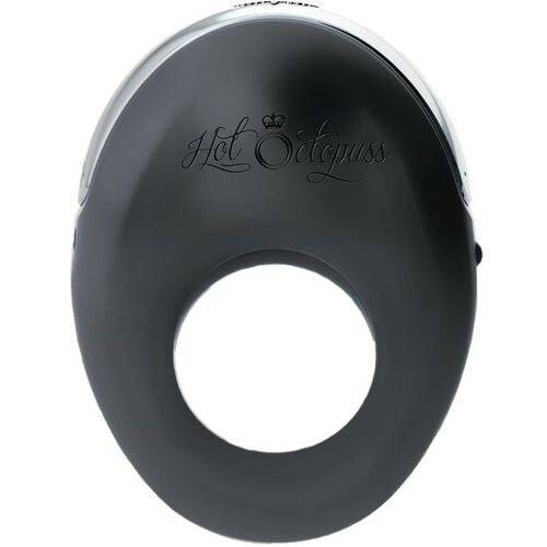 Hot Octopuss Atom rechargeable vibrating cock ring with textured design and adjustable fit for enhanced pleasure.