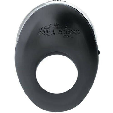 Hot Octopuss Atom rechargeable vibrating cock ring with textured design and adjustable fit for enhanced pleasure.
