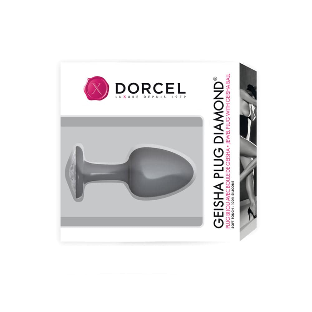 Dorcel Medium Geisha Anal Plug with a diamond accent, featuring a sleek design and smooth silicone finish.