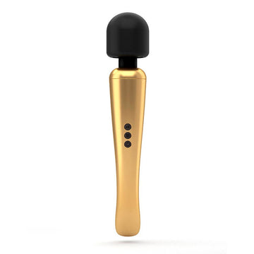Dorcel Uppladdningsbar Mega Wand in gold, featuring a sleek design and ergonomic handle for easy use.