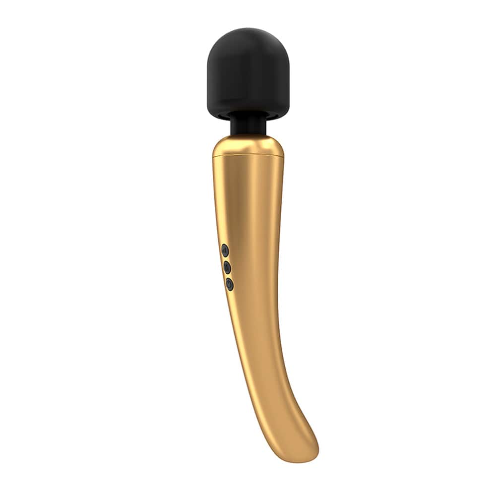 Dorcel Uppladdningsbar Mega Wand in gold, featuring a sleek design and ergonomic handle for easy use.