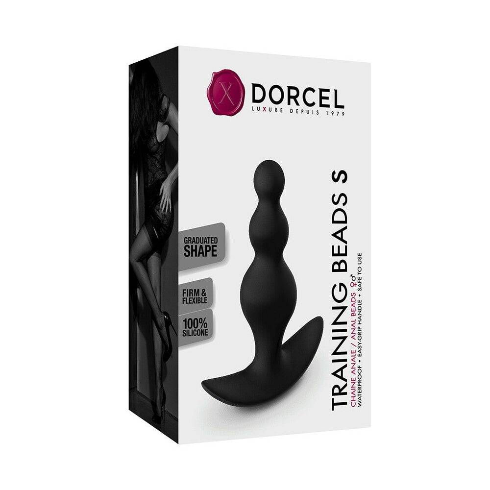 Small Dorcel training anal beads, featuring a smooth design and graduated sizes for comfortable use.