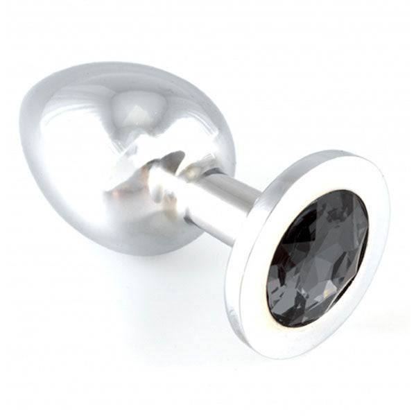 Rimba metal buttplug featuring a black crystal accent for elegant and discreet pleasure.