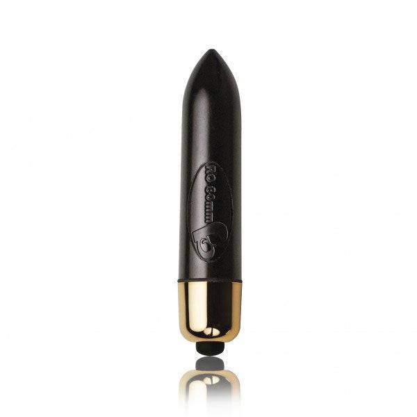 Rocks Off petite black butt plug with smooth pearls and a tapered design for comfortable insertion and pleasure.