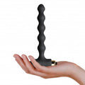 Rocks Off Pearls Petite Sensations black butt plug with a smooth finish and tapered design for comfortable use.