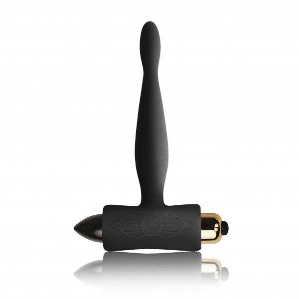 Rocks Off Teazer Petite Sensations black butt plug with smooth, tapered design for comfortable use.