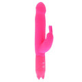 Me You Us Joy Rabbit Vibrator in soft pink, featuring dual stimulation design and elegant curves for enhanced pleasure.