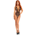 Leg Avenue Fishnet Strappy G-string Teddy featuring intricate mesh design and adjustable straps for a seductive look.