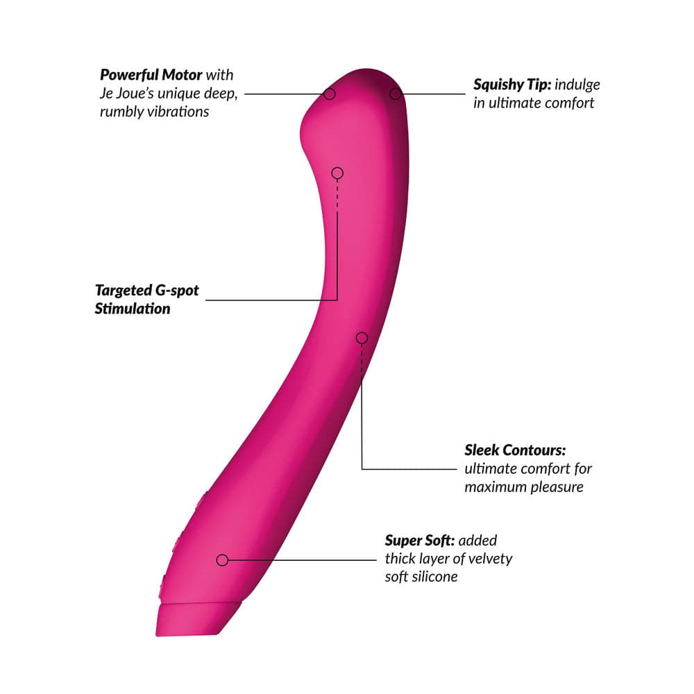 Je Joue Juno Sleek G-Spot Vibrator in vibrant fuchsia, showcasing its smooth contours and ergonomic design.