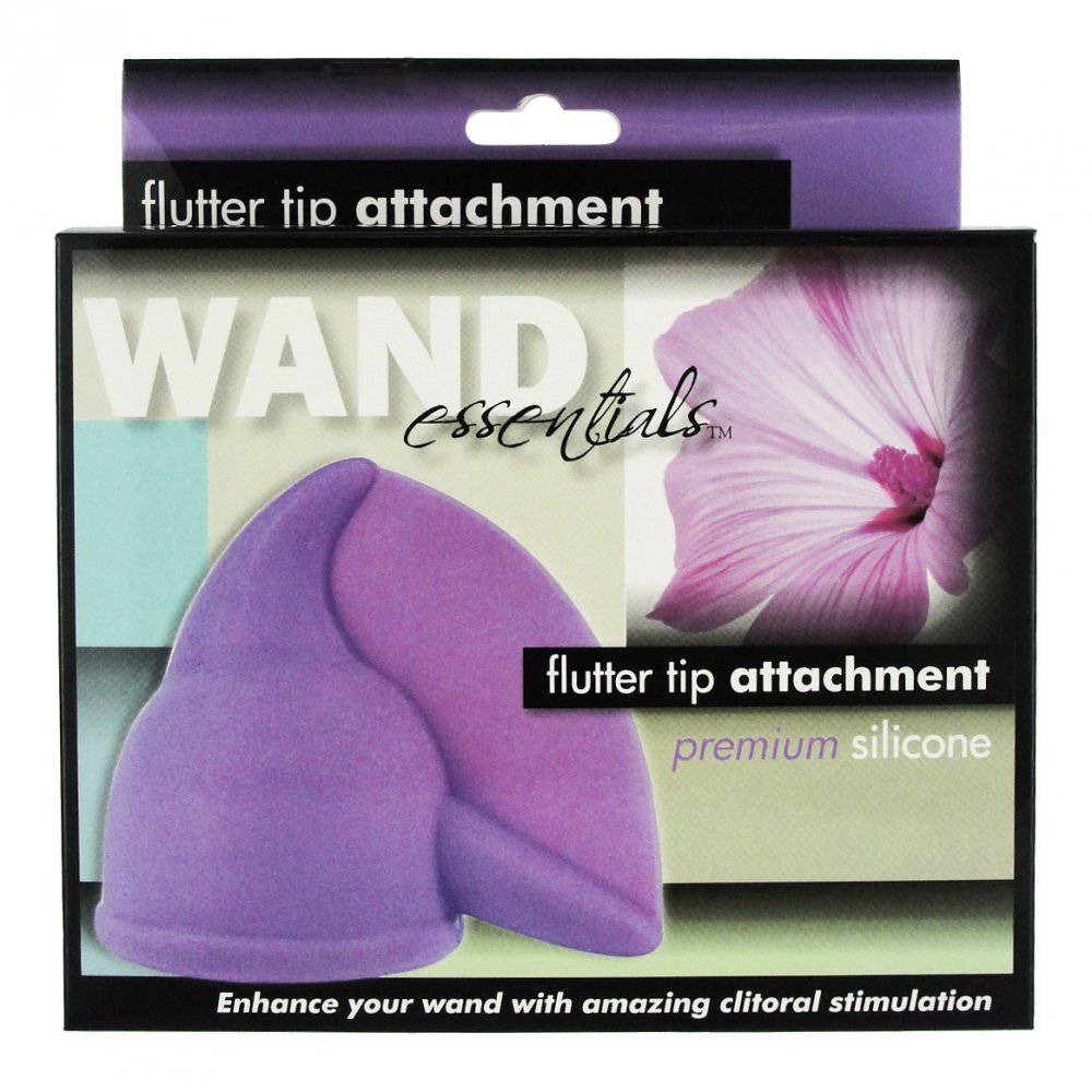 XR Brands XR Wand Essentials Flutter Tip silicone accessory in soft pink with textured design for enhanced pleasure.