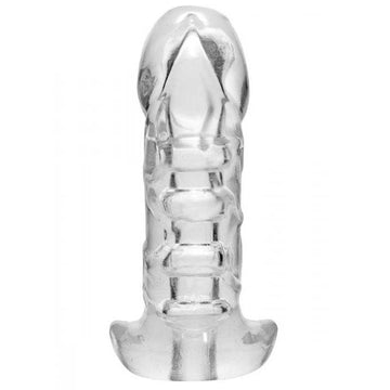 Hölsterhylsa för kuk i svart läder från XR Brands med justerbar rem och stilren design.