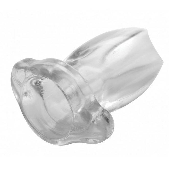 Master Series Gape Glory hollow anal plug by XR Brands, featuring a large, tapered design and textured surface.