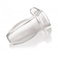Master Series Gape Glory hollow anal plug by XR Brands, featuring a wide design and smooth surface for comfortable use.