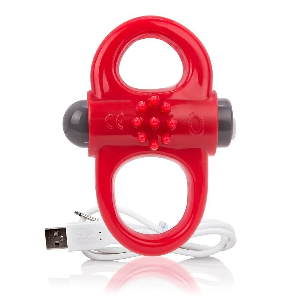 Screaming O Yoga rechargeable reversible cock ring in sleek design, showcasing its flexible texture and modern style.