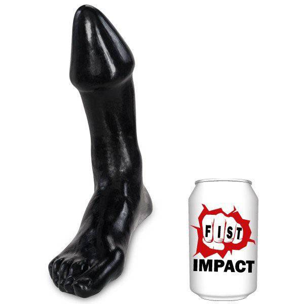 Black Fist Impact Footx dildo with realistic details and textured surface for enhanced pleasure.