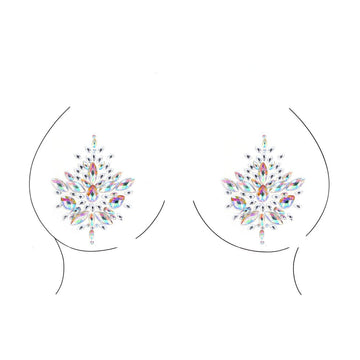 Shots Toys Dazzling Nipple Bling Sticker featuring an opal design with shimmering embellishments for a striking look.