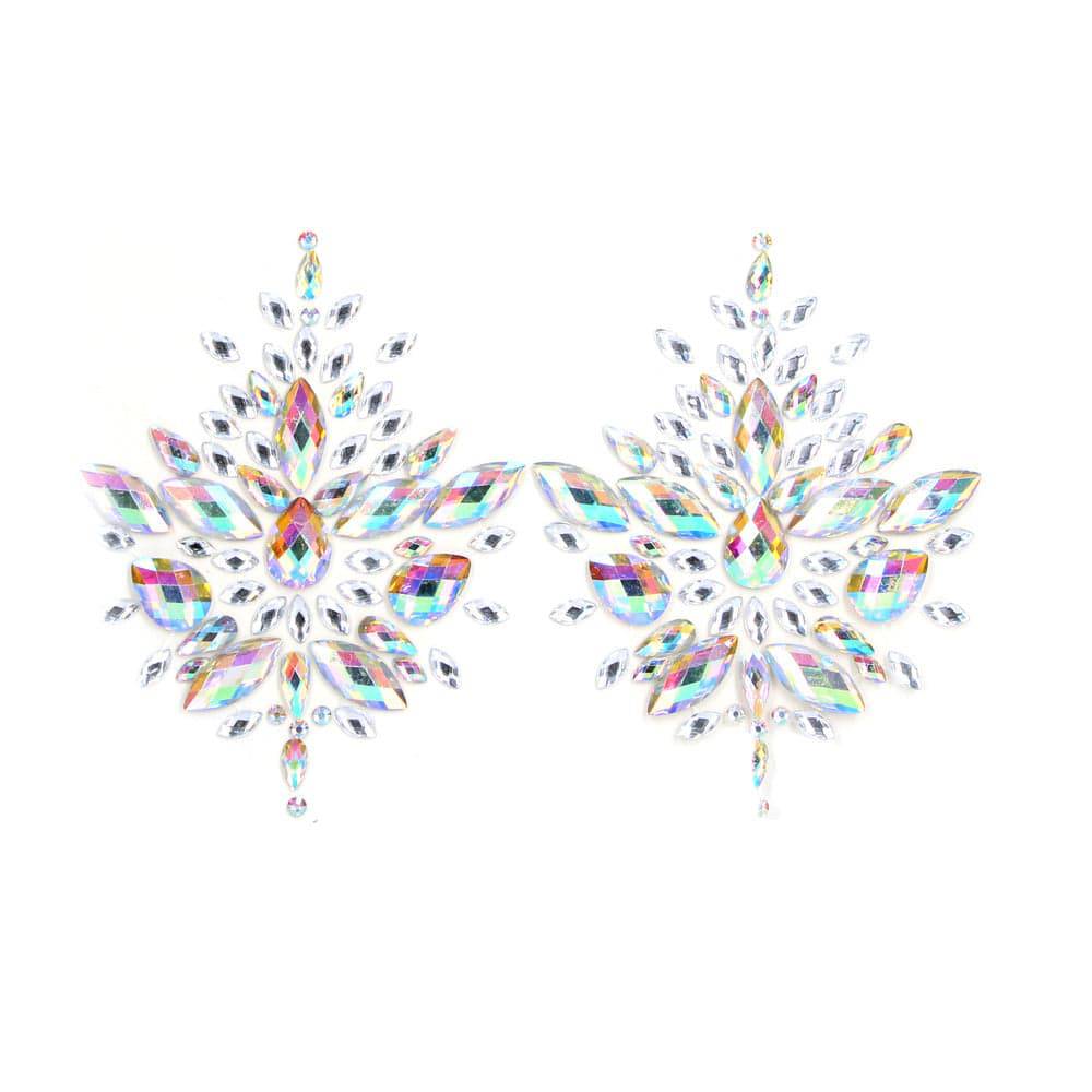 Shots Toys Dazzling Nipple Bling Sticker featuring an opal design with shimmering embellishments for a striking look.