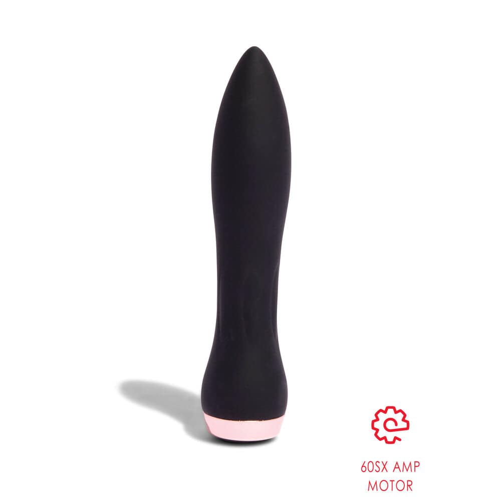 Nu Sensuelle Silikon 60SX AMP Bullet in sleek black, featuring a compact design for targeted stimulation.