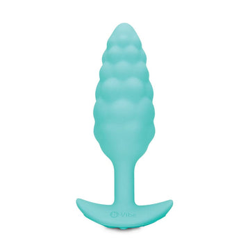 B-Vibe Bump textured butt plug in a sleek design, showcasing its unique shape and smooth silicone material.