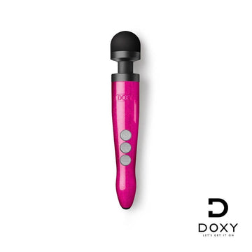 Doxy Wand Massagers rechargeable hot pink magic wand with sleek design and flexible head for targeted massage.