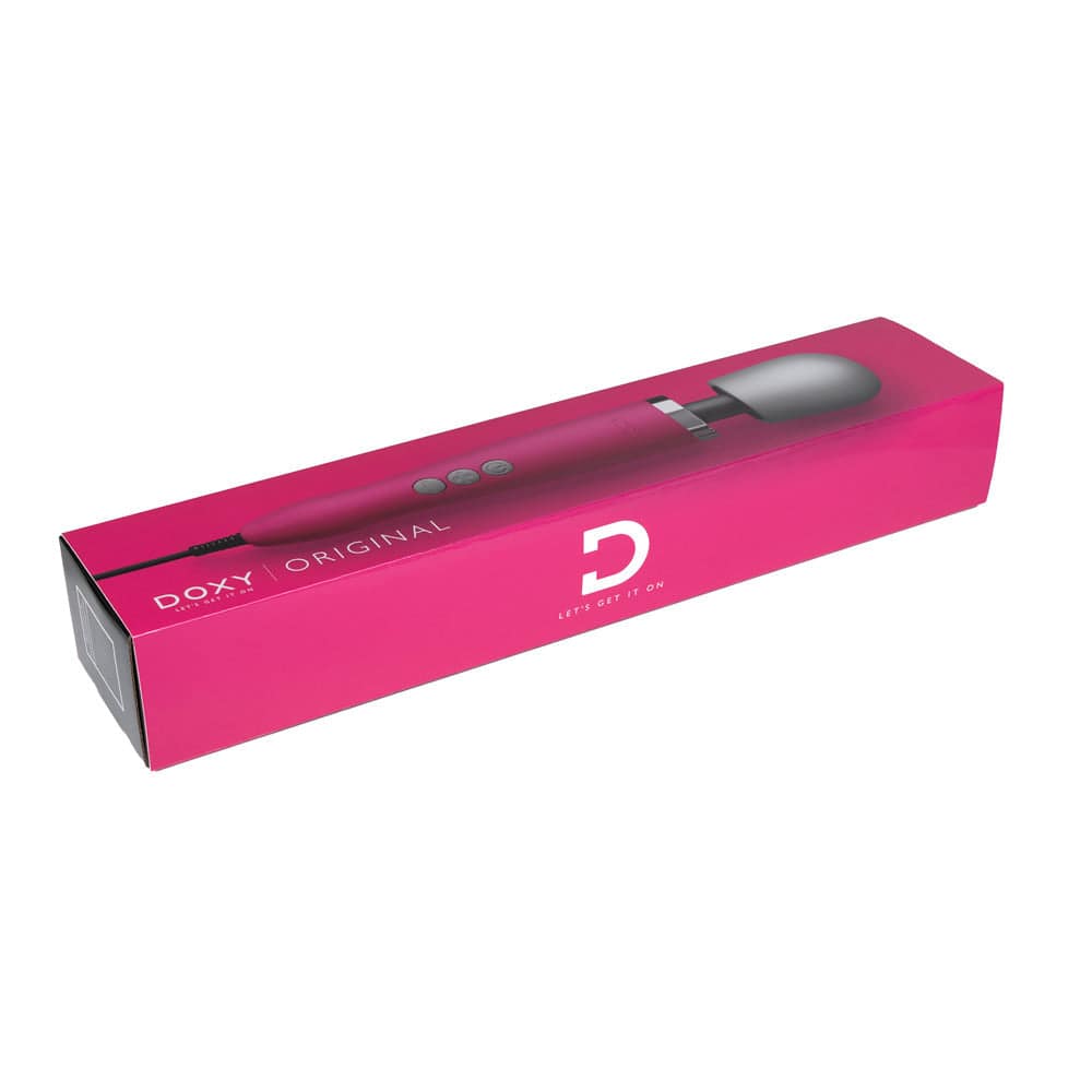 Doxy Wand Massageapparat in Rosa, featuring a sleek design and ergonomic handle for targeted relaxation and relief.