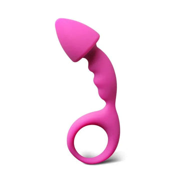 Rosa silicone curved Comfort Butt Plug from Various Toy Brands, showcasing its smooth surface and ergonomic design.