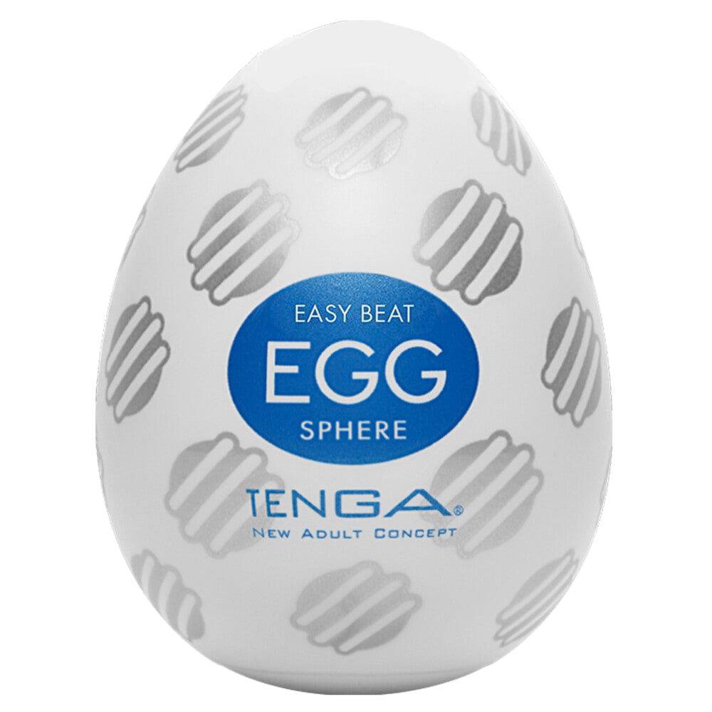 Tenga Sphere Egg Masturbator featuring a textured, flexible design for enhanced pleasure and discreet storage.