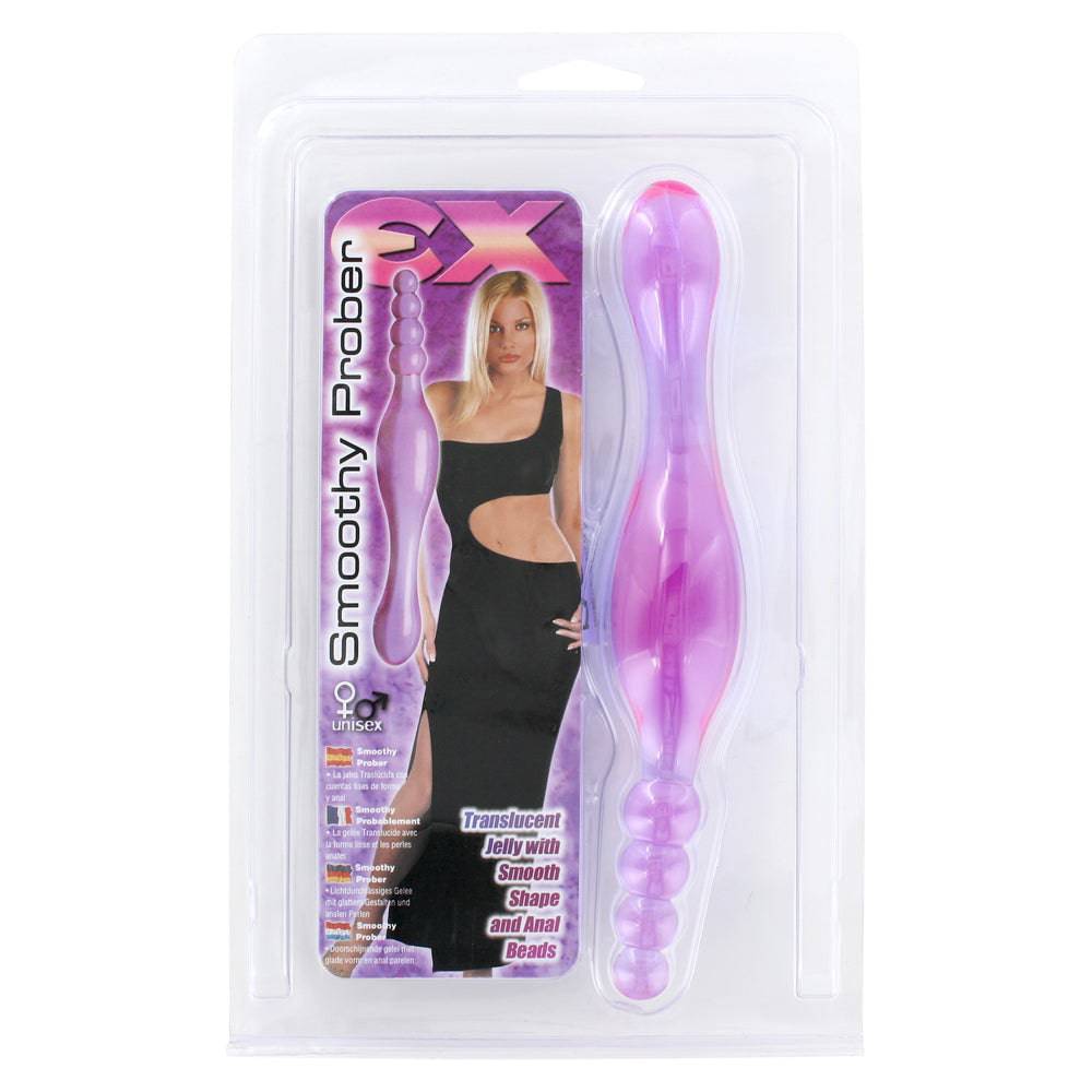 Seven Creations EX Smoothy Anal Prober with dual tips, featuring a sleek design and smooth surface for comfortable use.
