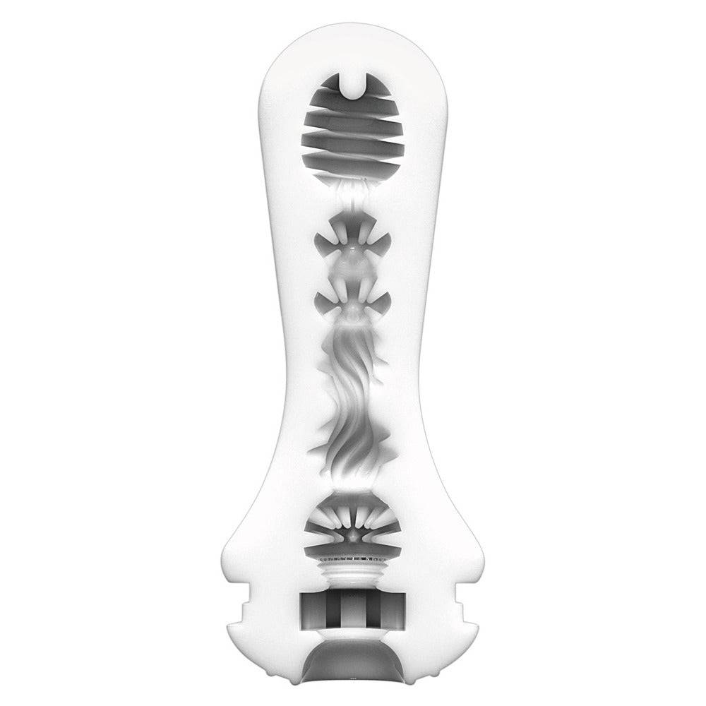 Tenga Flex Rocky Svart Masturbator featuring a textured design and flexible structure for enhanced stimulation.