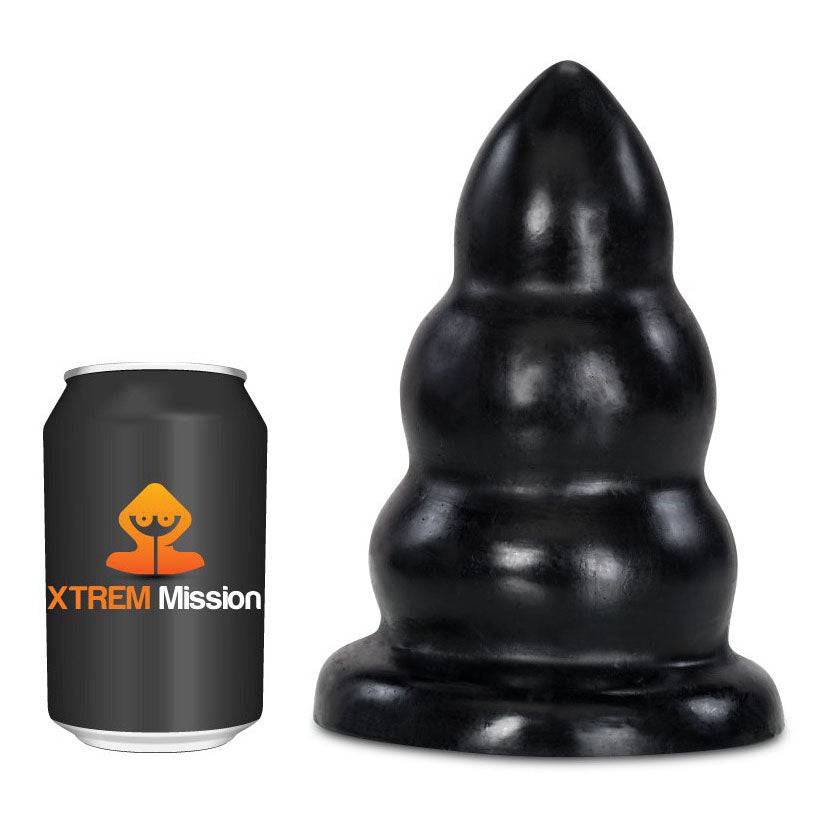Xtrem Mission Takeover Butt Plug in sleek black silicone with tapered design and ergonomic grip for comfort.