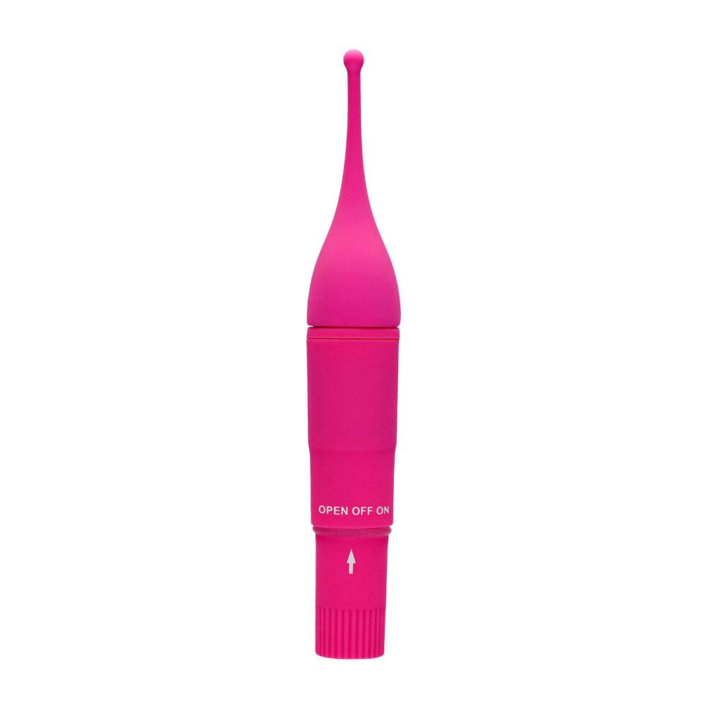 Shots Toys Pinpoint Precision Clitoral Tickler in pink with ergonomic design and textured surface for enhanced stimulation.