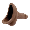 IKnockIt Gender X Stå och kissa, silicone device in dark meat color, showcasing ergonomic design and flexible structure.