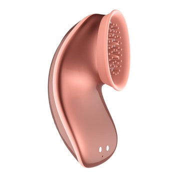 Shots Toys Twitch Rose Gold hands-free vibrator with elegant design and ergonomic shape for comfortable use.