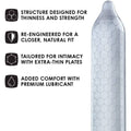 Lelo Hex Original condom 3-pack featuring a unique hexagonal structure for enhanced sensitivity and comfort.