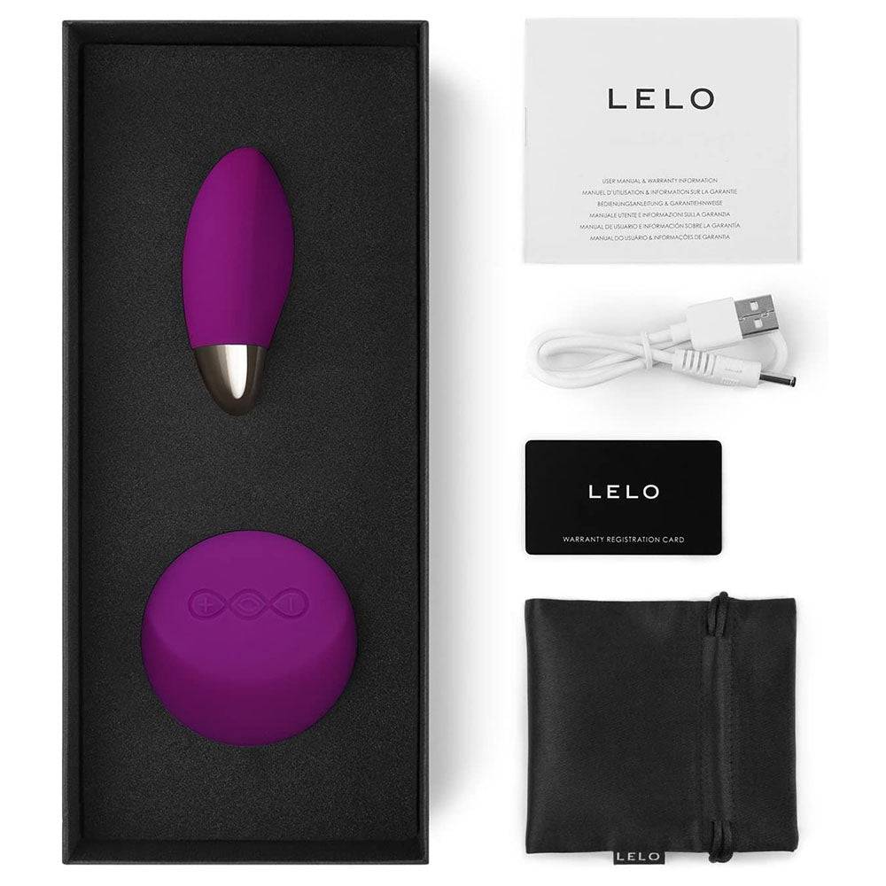 Lelo Lyla 2 deep rose vibrating bullet with sleek design and textured surface, perfect for intimate pleasure.