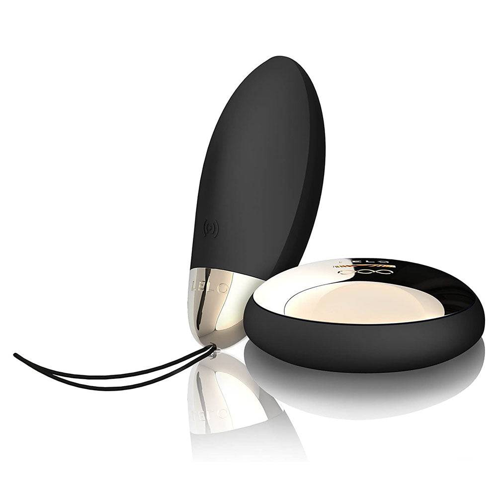Lelo Lyla 2 vibrating bullet in obsidian black, featuring a sleek design and compact shape for discreet pleasure.