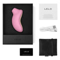 Lelo Sona pink clitoral massager with sleek design and soft silicone surface, ideal for intimate pleasure.