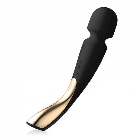 Lelo Smart Wand 2 in black, featuring a sleek ergonomic design for targeted massage and relaxation.