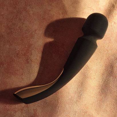 Lelo Smart Wand 2 in black, featuring a sleek ergonomic design for targeted massage and relaxation.