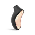 Lelo Sona 2 black clitoral vibrator with sleek design and ergonomic shape, showcasing its smooth finish and discreet size.