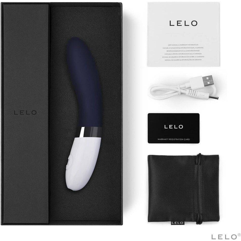 Lelo Liv 2 G-spot vibrator in blue, showcasing its sleek design and ergonomic shape for targeted stimulation.