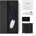 Lelo Liv 2 G-spot vibrator in blue with a sleek design and curved tip for targeted stimulation.