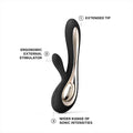 Lelo Soraya 2 dual rabbit vibrator in sleek black with ergonomic design and dual stimulation features.